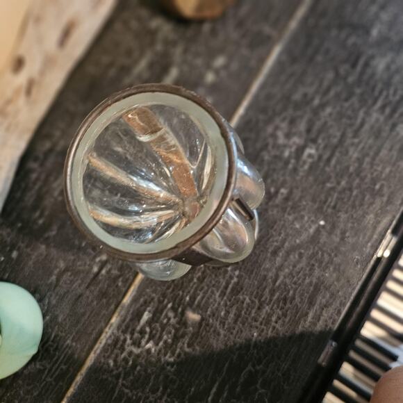 Vintage Caged Blown Glass Candle Holder - Picture 3 of 7